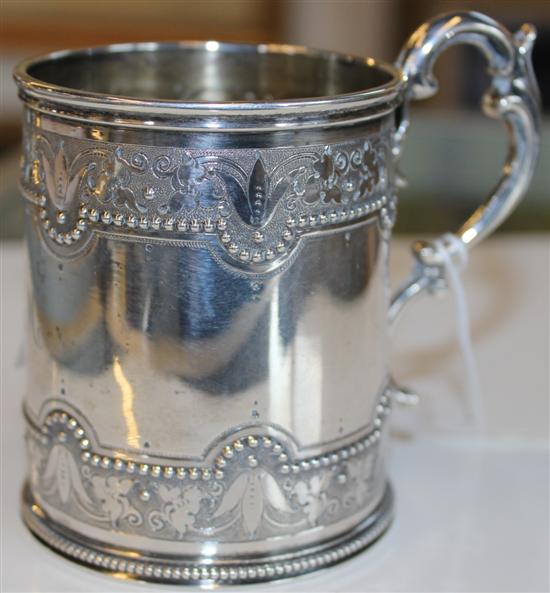 Victorian silver christening mug